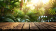 © ConceptStudio - An empty table on the background of a rainforest