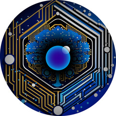 Canvas Print - eye security future digital technology  