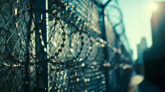 Barbed wire fence for security or warning themed designs