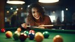 © Gipsy_studio - Woman playing billiards