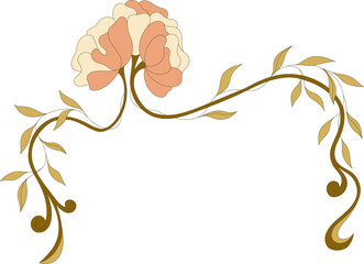 Wall Mural - Art Nouveau floral element. Decorative element. Vector.