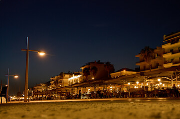 Cityscape at night, Calamata, Greece