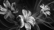 © iv work - Beautiful abstrct white flower on black decorative background as wallpaper illustration, Elegant White Flower