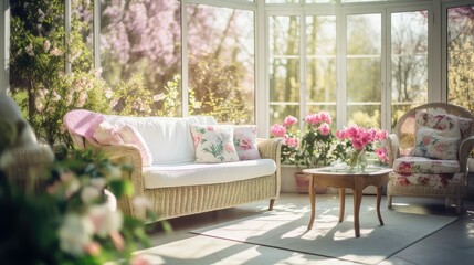 Sticker - sunroom blurred interior spring