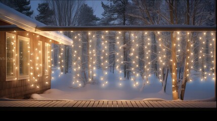 Wall Mural - illuminate christmas light string