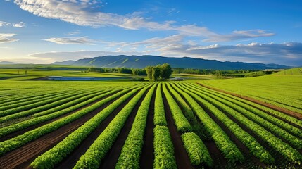 Wall Mural - green organic crop farm