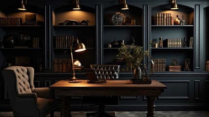 Wall Mural - color home office dark