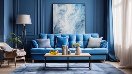 Wall Mural - room home interior blue