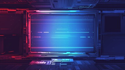 Poster - TV screen with glitch game effect and pixel texture background. VHS digital pattern with retro television graphics. Overlay with signal error with distortion line art.