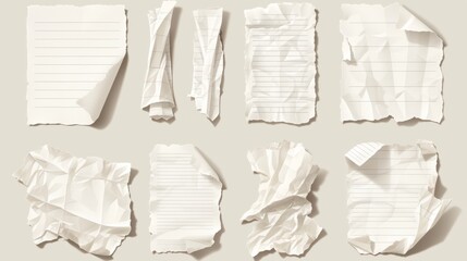 Poster - Realistic modern illustration of creased paper sheet with white lines. Design mockup of creased paper sheet.