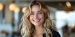 © Anastasiia - Young American businesswoman with blonde hair smiling in closeup portrait for advertisement. Concept Portrait Photography, Advertising, Business Profession, Positive Expression, Blonde Hair,