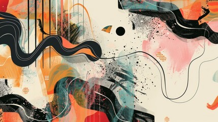 Wall Mural - Colourful abstract illustration, inspired wallpaper