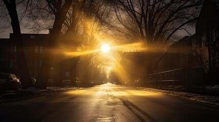 Canvas Print - light yellow lens flare