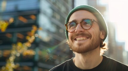 Poster - Smiling Man with Stylish Glasses