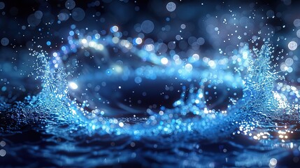 Poster - blue abstract light background water bright bokeh texture design blurred effect