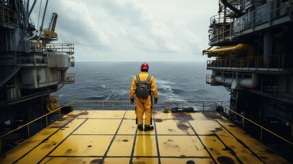 Poster - platform oil worker