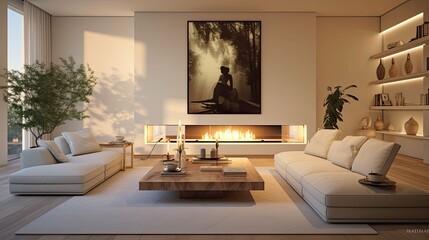 Poster - minimalist blurred interior living room ideas