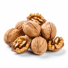 Wall Mural - walnuts on a white background