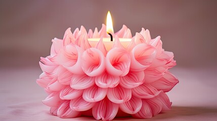 Wall Mural - pastel pink candle