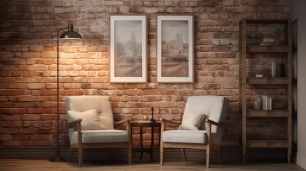 Wall Mural - rustic blurred interior brick wall