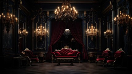 Poster - curtains dark luxury background