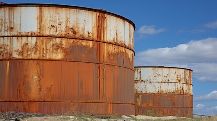 Canvas Print - container oil tanks