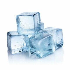 Wall Mural - ice cubes isolated on white