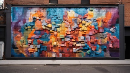 Sticker - vibrant gray brick wall