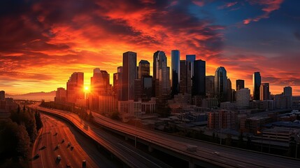 Wall Mural - skyline horizon sun