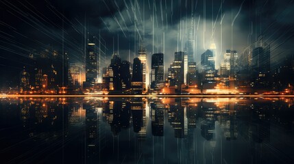 Wall Mural - skyline dark blur