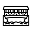 © sevector - covered bridge line icon vector. covered bridge sign. isolated contour symbol black illustration