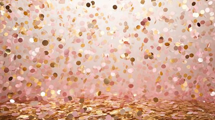 Poster - colors gold and pink confetti