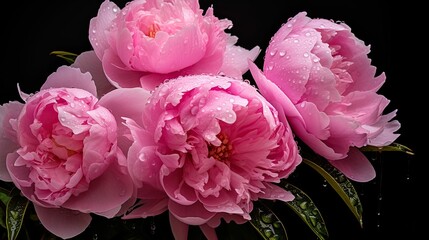 Poster - garden pink peonies