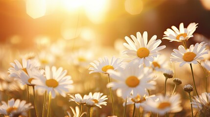 Canvas Print - daisies flowers in the sun