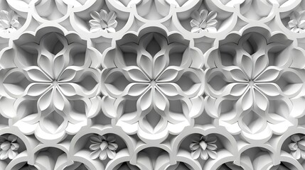 Poster - pattern textured design background seamless decorative ornamental wallpaper abstract white vintage