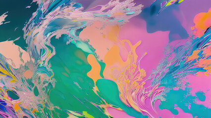 Poster - Abstract color splash, exploding colorful pigments, particles artistic concept background.