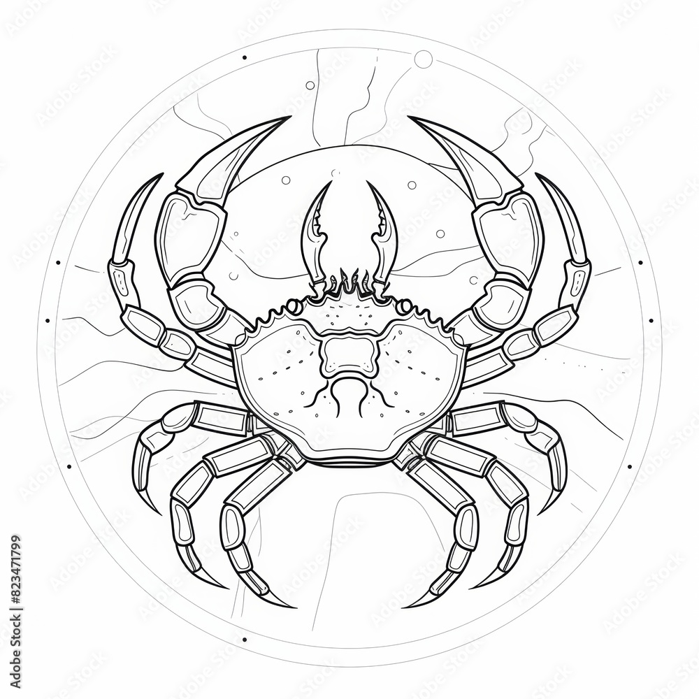 colouring book design of the zodiac sign CANCER Stock Illustration ...