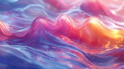 Wall Mural - Abstract 3D background with gradient fluid wave render texture