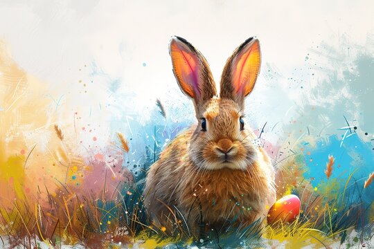 rabbit grass bunny animals green cute easter hare mammal meadow spring fur nature fluffy furry