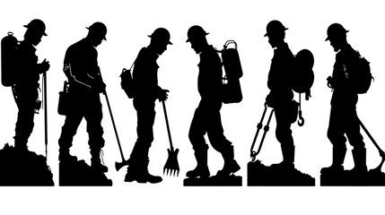 Wall Mural - se silhouette of worker construction vector SVG