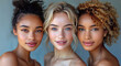 © DenisMArt - Portrait of young beautiful multiracial women in studio with various hairstyle and gorgeous eyes.Macro.AI Generative.