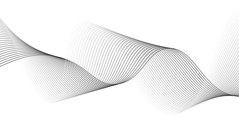 Wall Mural - geometric curved wave lines pattern with stripes, smooth wave lines element swoosh speed wave lines 