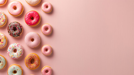 Wall Mural - Colorful and pop doughnut background.