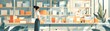 © farland9 - Repetitive Tasks A illustration figure performing the same task repeatedly, with duplicate objects in the background