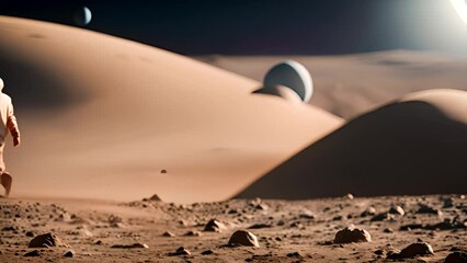Poster - Astronaut Standing on Another Planet Generative AI