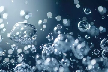 Poster - Colorful bubbles floating in the air, suitable for backgrounds and decorations