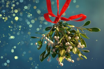 Poster - A unique image of mist hanging from a red ribbon. Perfect for various design projects