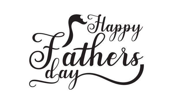 Happy Father's Day, banner. Beautiful greeting scratched calligraphy black text word. Hand drawn invitation print design. Handwritten modern brush lettering  isolated on white background. EPS 10