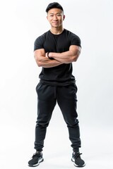 Poster - A man standing with his arms crossed. Suitable for business and leadership concepts
