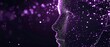 © Thanakrit - Lilac color digital hologram futuristic face neuron link on a neuron connection, Artificial intelligence concept, isolated on black background